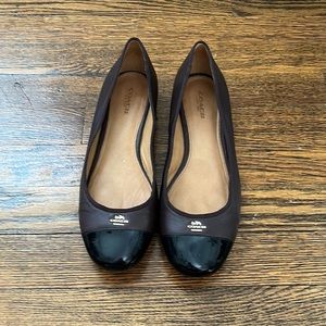 Coach patent leather toe cap ballet flat